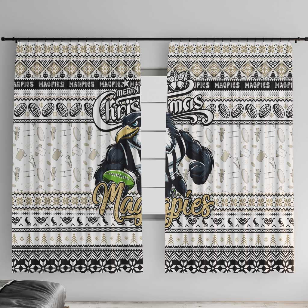 Magpies Football Xmas Window Curtain Australia AFL Mascot