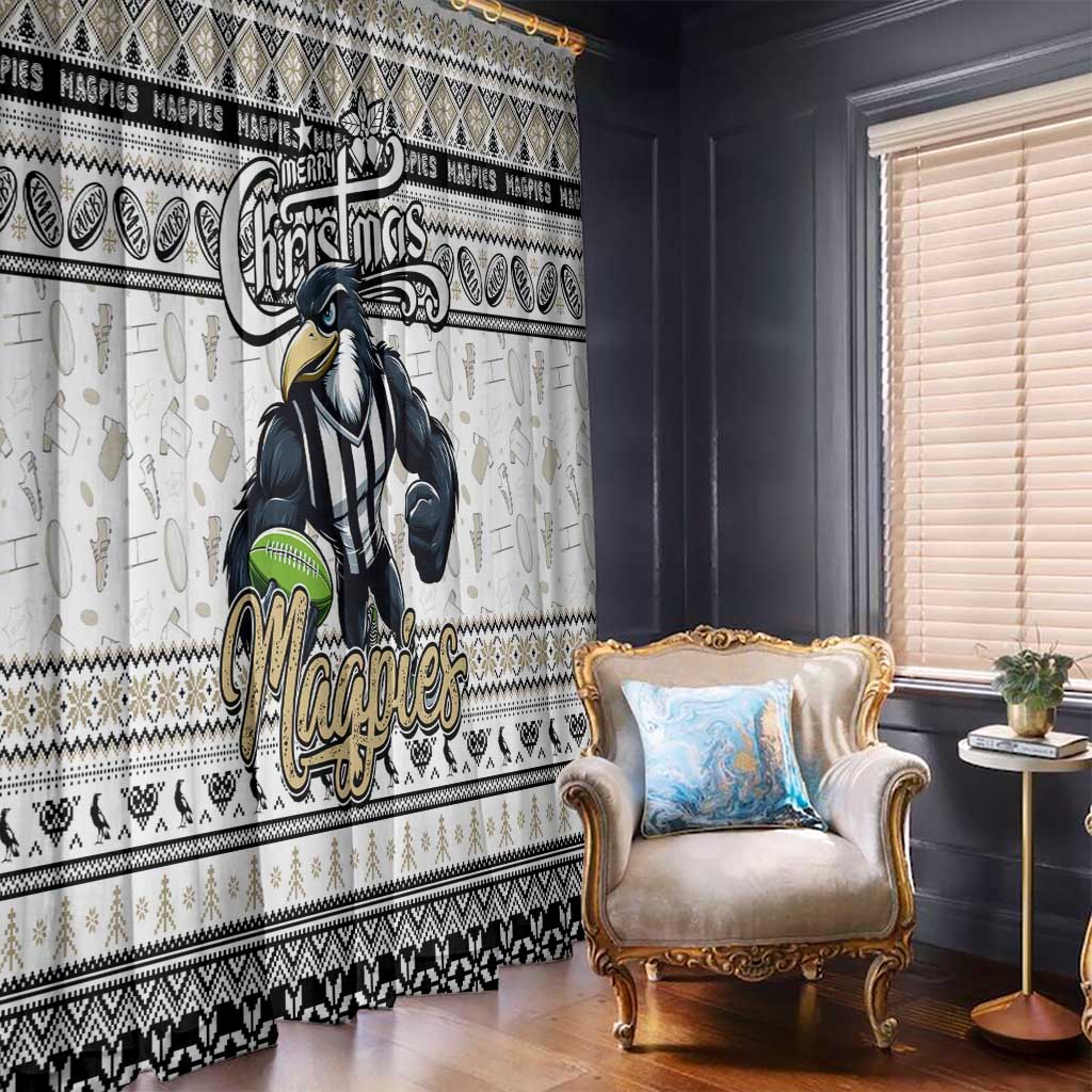 Magpies Football Xmas Window Curtain Australia AFL Mascot