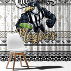Magpies Football Xmas Window Curtain Australia AFL Mascot