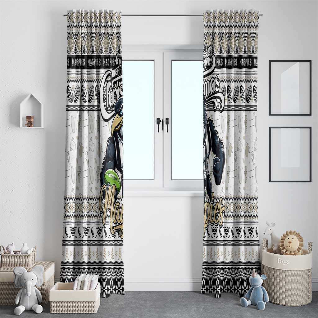 Magpies Football Xmas Window Curtain Australia AFL Mascot