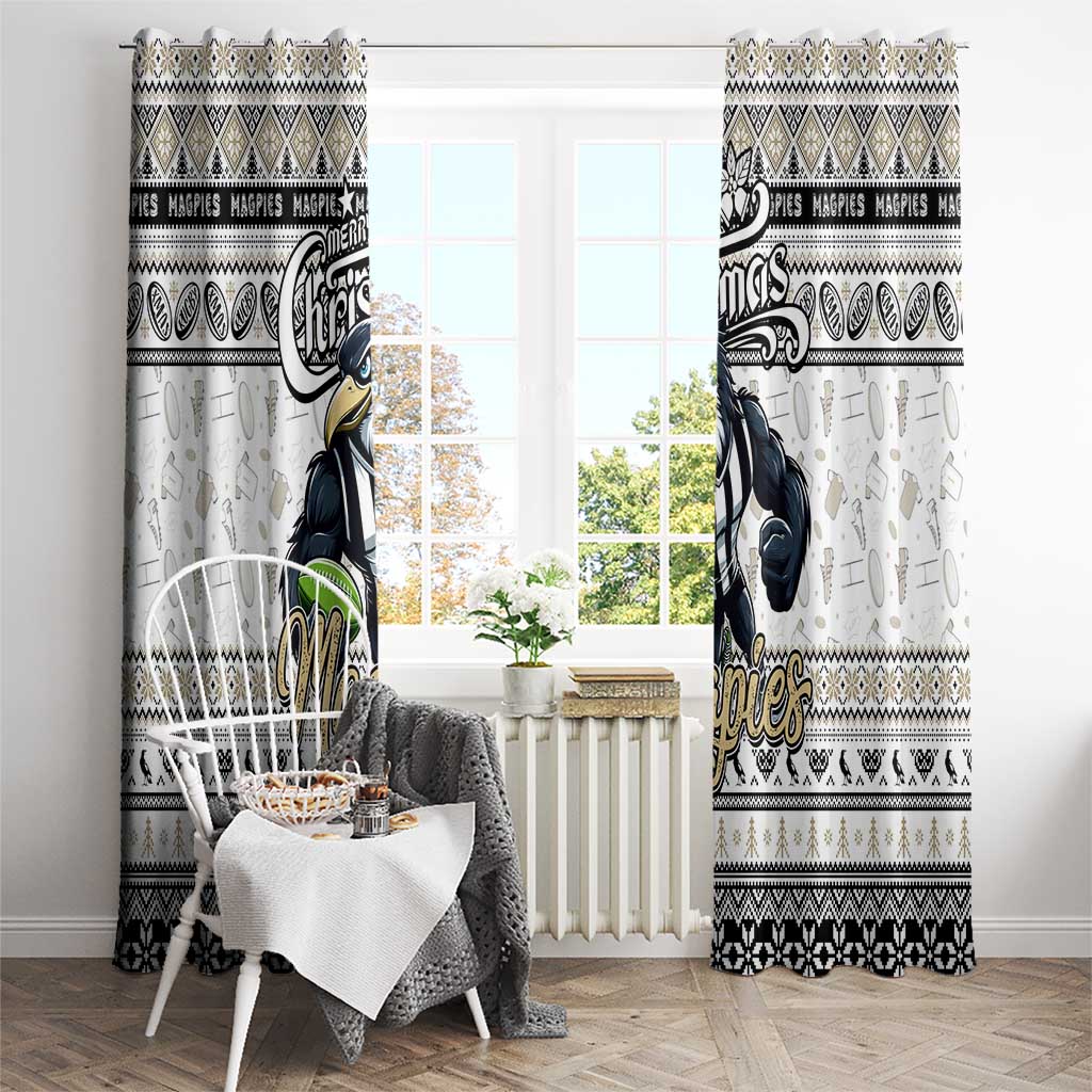 Magpies Football Xmas Window Curtain Australia AFL Mascot