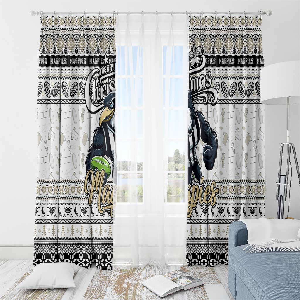 Magpies Football Xmas Window Curtain Australia AFL Mascot