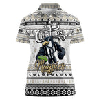 Personalized Magpies Rugby Xmas Women Polo Shirt Australia AFL Mascot