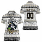 Personalized Magpies Rugby Xmas Women Polo Shirt Australia AFL Mascot
