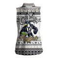 Personalized Magpies Rugby Xmas Women Sleeveless Polo Shirt Australia AFL Mascot