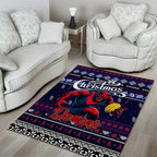Demons Football Xmas Area Rug Australia AFL Mascot