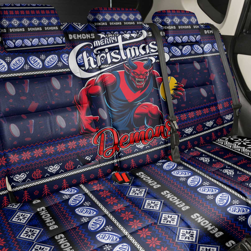 Demons Football Xmas Back Car Seat Cover Australia AFL Mascot