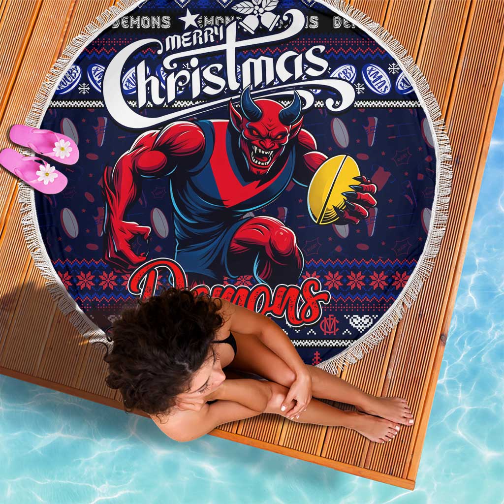 Demons Football Xmas Beach Blanket Australia AFL Mascot