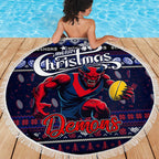 Demons Football Xmas Beach Blanket Australia AFL Mascot