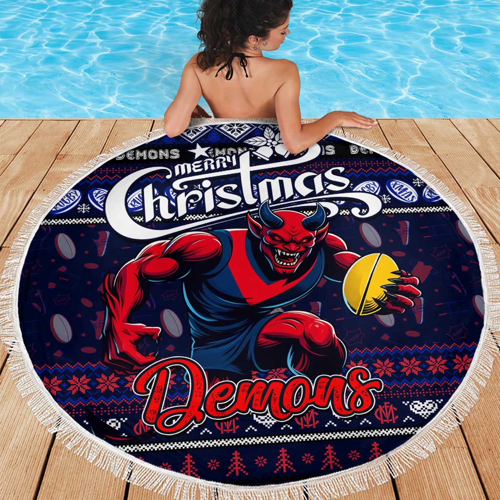 Demons Football Xmas Beach Blanket Australia AFL Mascot