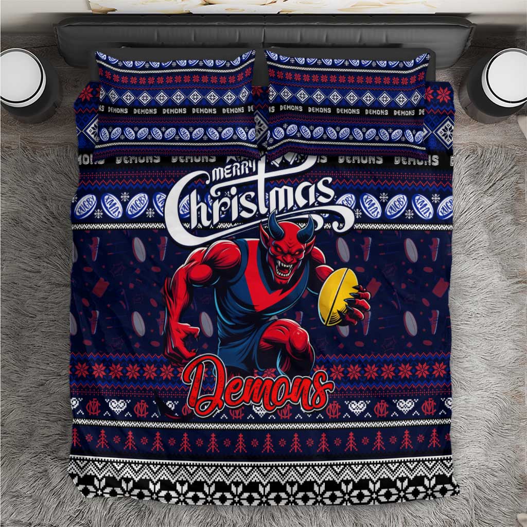 Demons Football Xmas Bedding Set Australia AFL Mascot