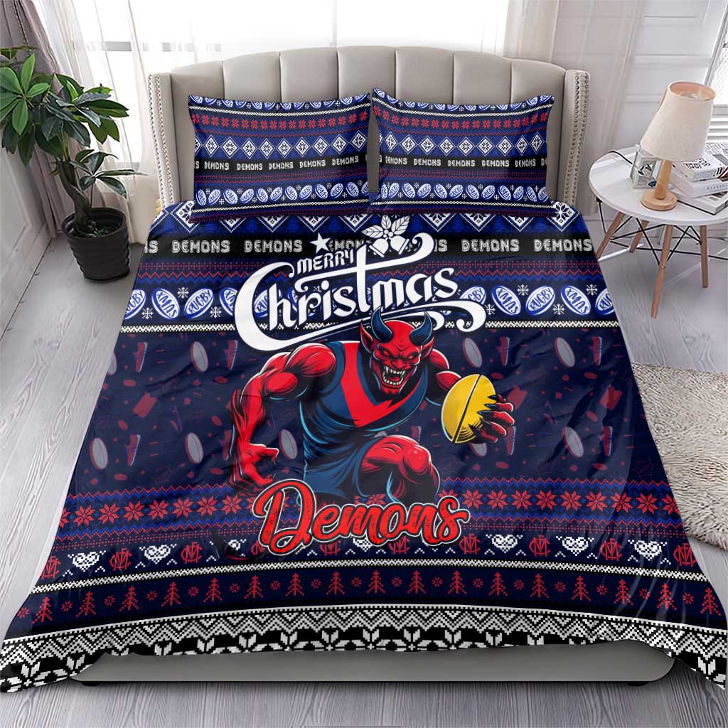 Demons Football Xmas Bedding Set Australia AFL Mascot