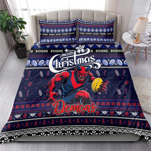 Demons Football Xmas Bedding Set Australia AFL Mascot