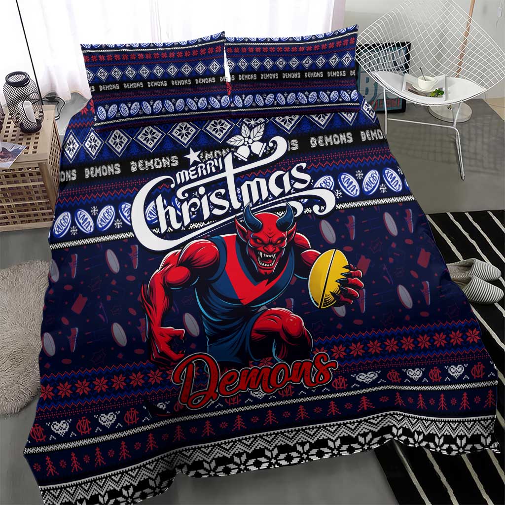 Demons Football Xmas Bedding Set Australia AFL Mascot
