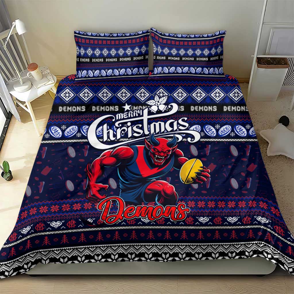 Demons Football Xmas Bedding Set Australia AFL Mascot