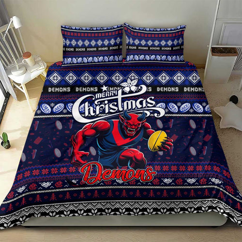 Demons Football Xmas Bedding Set Australia AFL Mascot