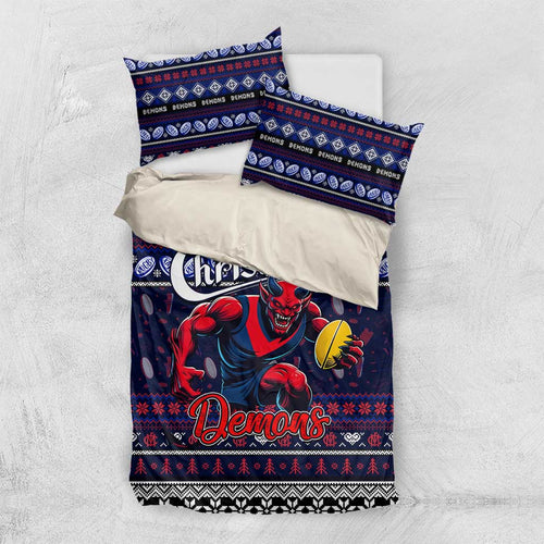 Demons Football Xmas Bedding Set Australia AFL Mascot