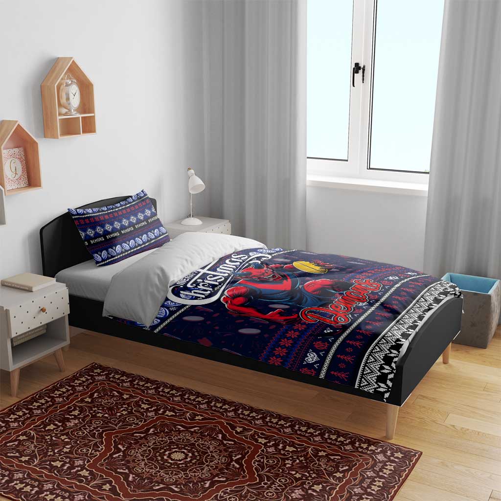 Demons Football Xmas Bedding Set Australia AFL Mascot