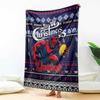 Demons Football Xmas Blanket Australia AFL Mascot