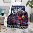 Demons Football Xmas Blanket Australia AFL Mascot