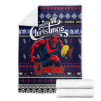Demons Football Xmas Blanket Australia AFL Mascot