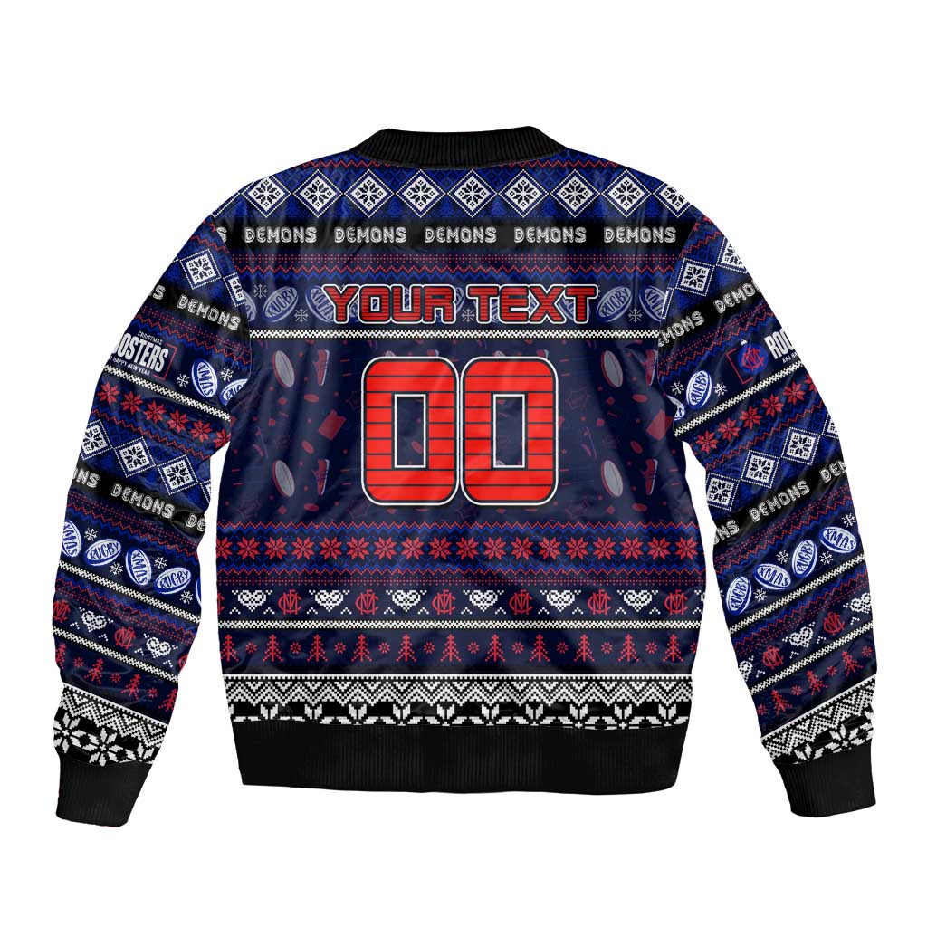 Personalized Demons Rugby Xmas Bomber Jacket Australia AFL Mascot
