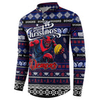 Personalized Demons Rugby Xmas Button Sweatshirt Australia AFL Mascot