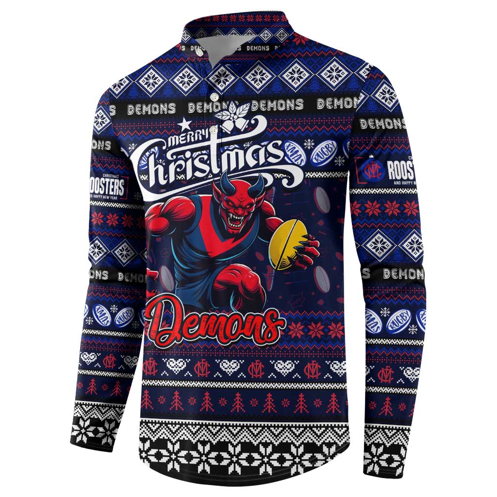 Personalized Demons Rugby Xmas Button Sweatshirt Australia AFL Mascot