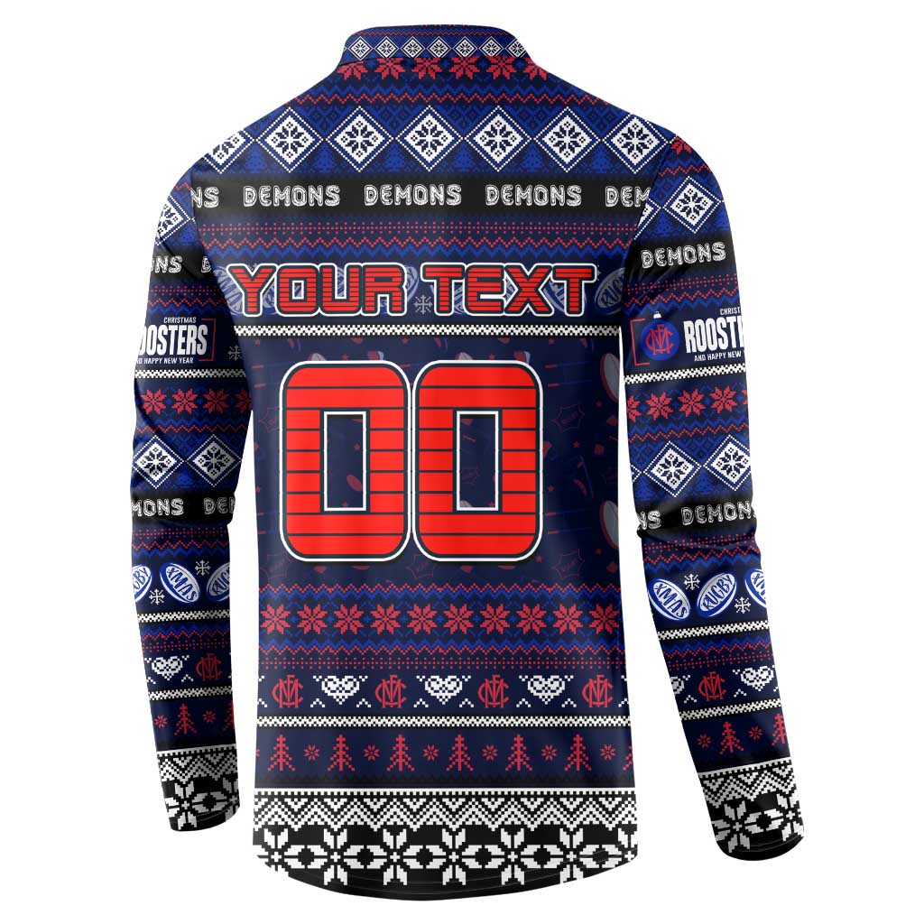Personalized Demons Rugby Xmas Button Sweatshirt Australia AFL Mascot