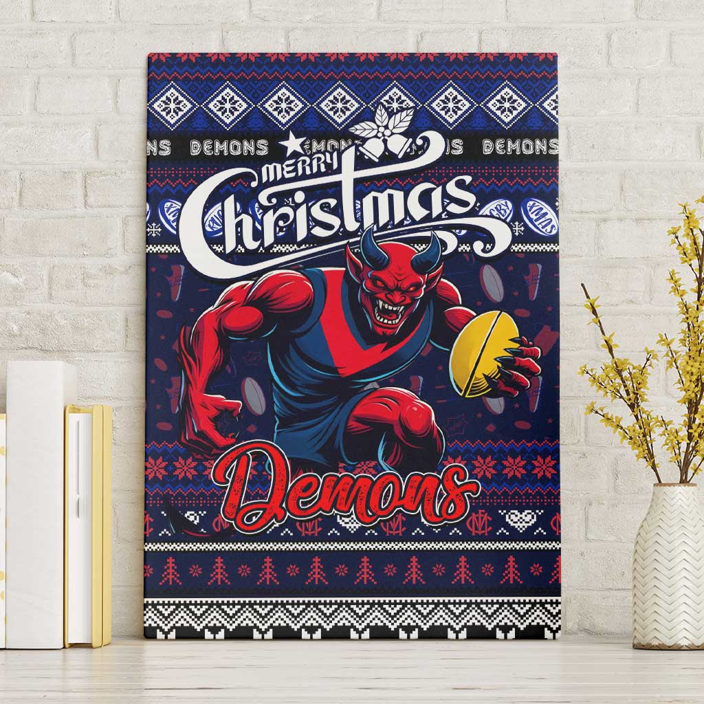 Demons Football Xmas Canvas Wall Art Australia AFL Mascot