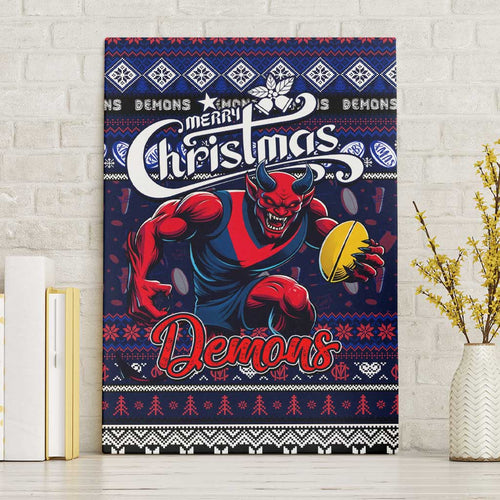 Demons Football Xmas Canvas Wall Art Australia AFL Mascot