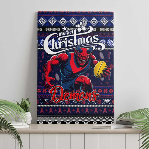 Demons Football Xmas Canvas Wall Art Australia AFL Mascot