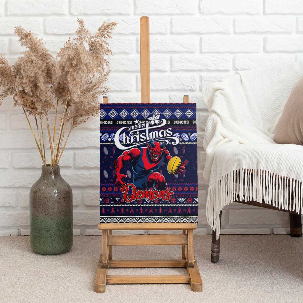 Demons Football Xmas Canvas Wall Art Australia AFL Mascot