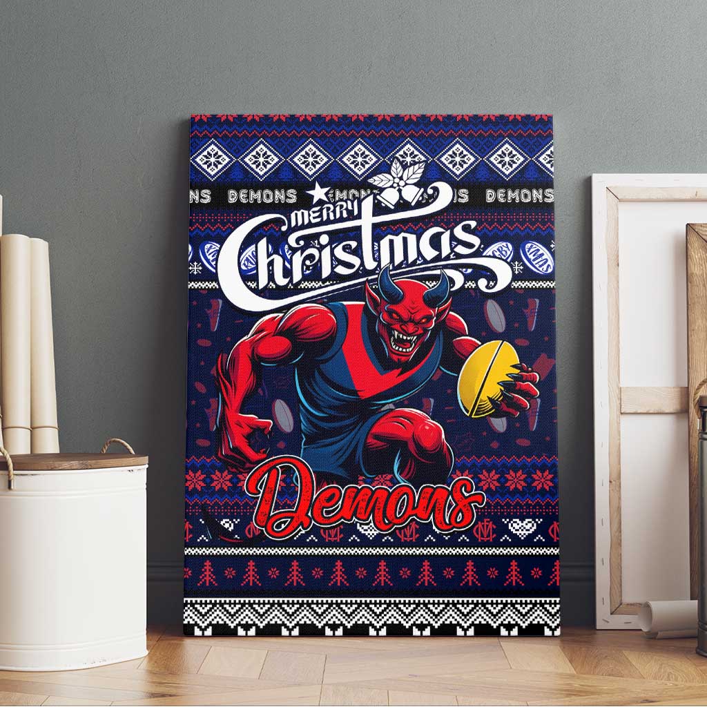 Demons Football Xmas Canvas Wall Art Australia AFL Mascot
