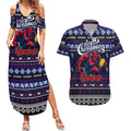 Personalized Demons Rugby Xmas Couples Matching Summer Maxi Dress and Hawaiian Shirt Australia AFL Mascot