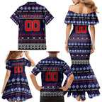Personalized Demons Rugby Xmas Family Matching Mermaid Dress and Hawaiian Shirt Australia AFL Mascot