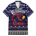 Personalized Demons Rugby Xmas Family Matching Off The Shoulder Long Sleeve Dress and Hawaiian Shirt Australia AFL Mascot