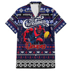 Personalized Demons Rugby Xmas Family Matching Off The Shoulder Long Sleeve Dress and Hawaiian Shirt Australia AFL Mascot