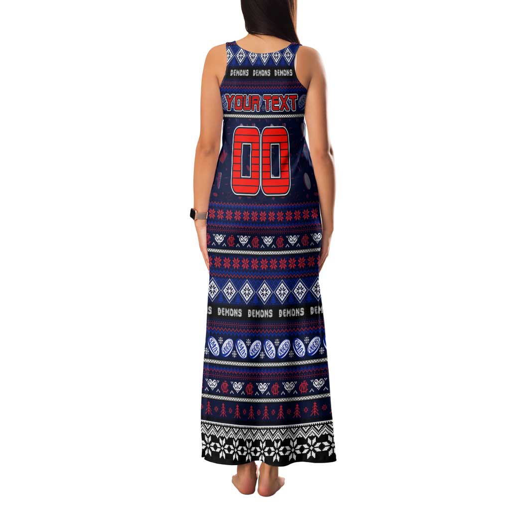 Personalized Demons Rugby Xmas Family Matching Tank Maxi Dress and Hawaiian Shirt Australia AFL Mascot