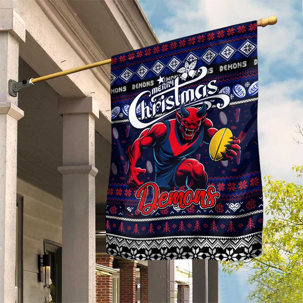 Demons Football Xmas Garden Flag Australia AFL Mascot