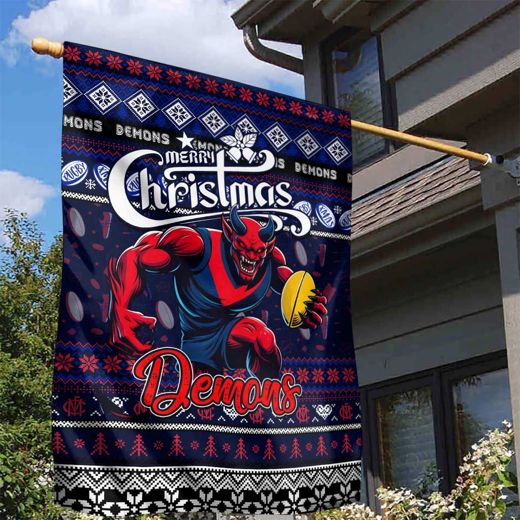 Demons Football Xmas Garden Flag Australia AFL Mascot