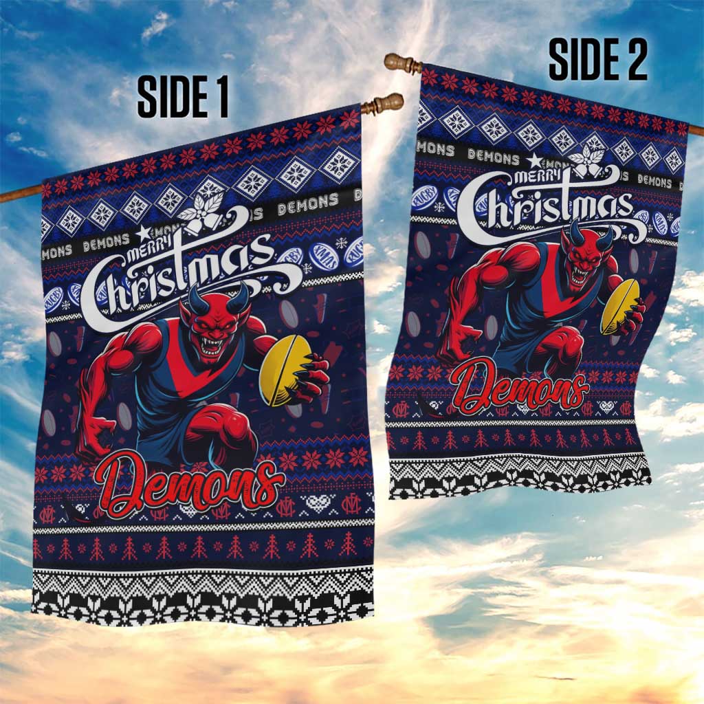 Demons Football Xmas Garden Flag Australia AFL Mascot