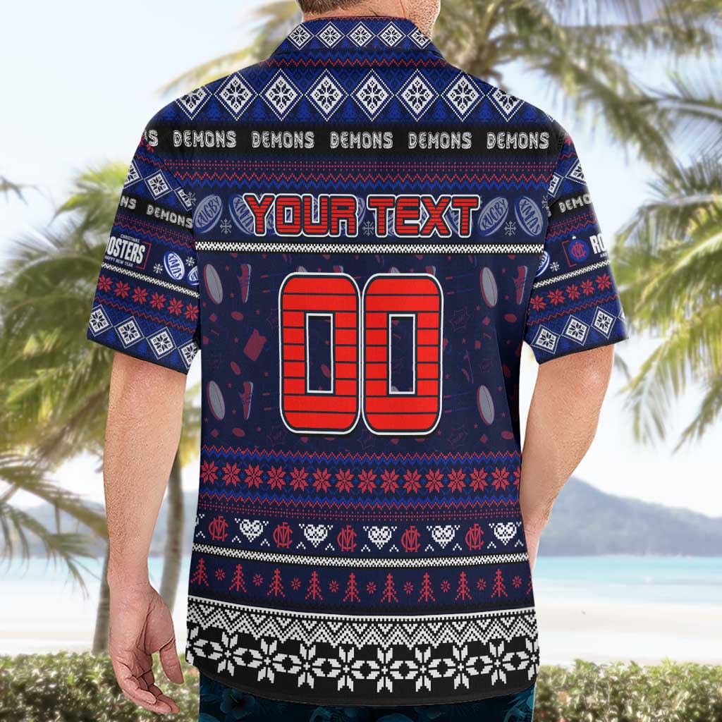 Personalized Demons Rugby Xmas Hawaiian Shirt Australia AFL Mascot