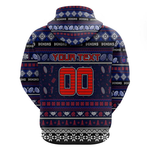 Personalized Demons Rugby Xmas Hoodie Australia AFL Mascot