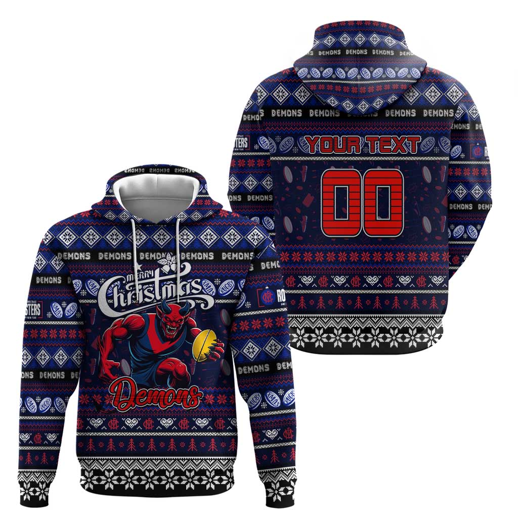 Personalized Demons Rugby Xmas Hoodie Australia AFL Mascot