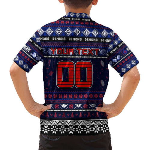 Personalized Demons Rugby Xmas Kid Hawaiian Shirt Australia AFL Mascot