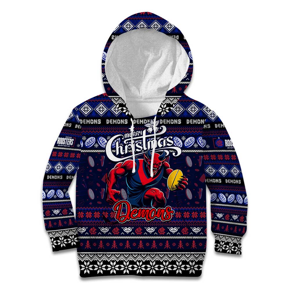 Personalized Demons Rugby Xmas Kid Hoodie Australia AFL Mascot