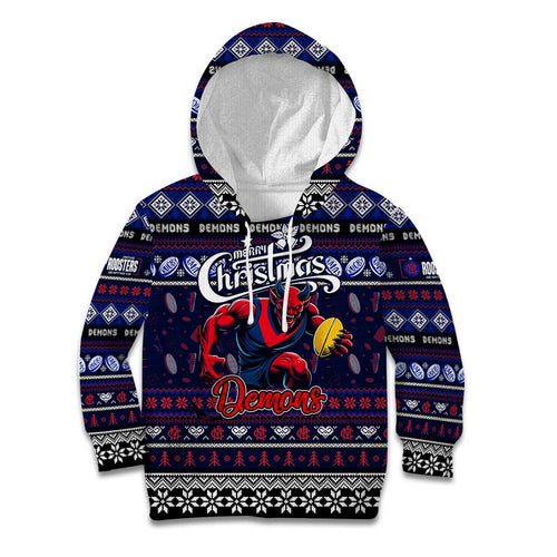 Personalized Demons Rugby Xmas Kid Hoodie Australia AFL Mascot