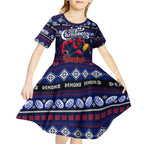 Personalized Demons Rugby Xmas Kid Short Sleeve Dress Australia AFL Mascot