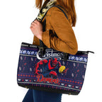 Demons Football Xmas Leather Tote Bag Australia AFL Mascot